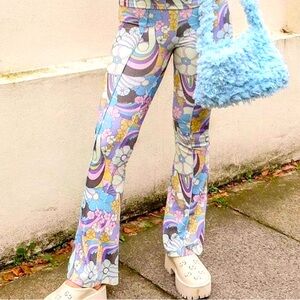 Damson Madder recycled PEGGY PSYCHEDELIC RIB FLARES sz 10